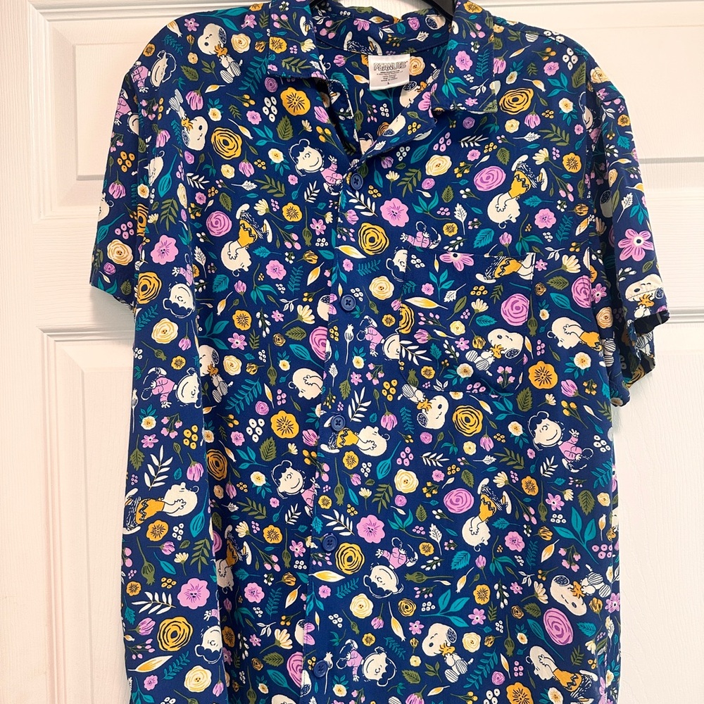 Peanuts Blue Floral Shirt